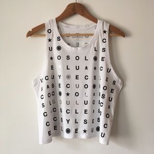 soulcycle Skull 💀 Print Crop Tank Top Size M